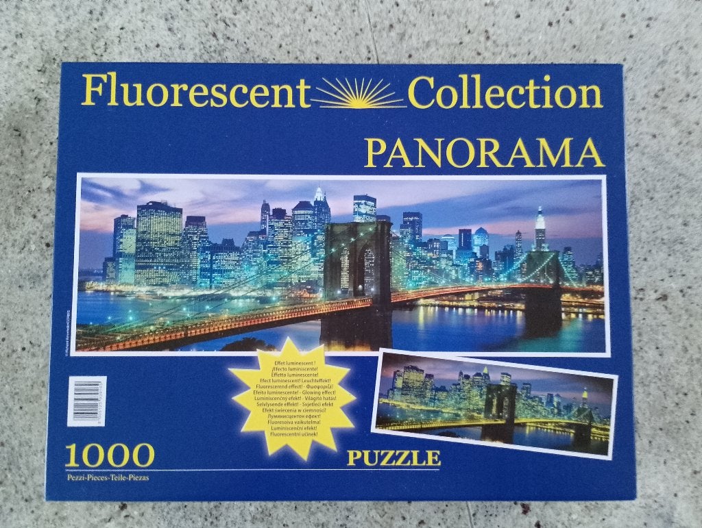 Panorama puzzel van de skyline van Amerika, Ophalen of Verzenden, 500 t/m 1500 stukjes, Gebruikt, Legpuzzel