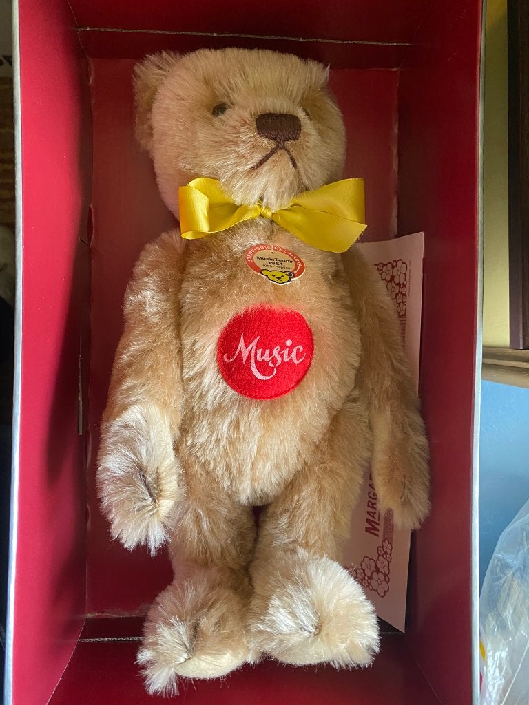 Steiff Replica 1951 Musikteddy beer, Ophalen of Verzenden, Gebruikt, Stoffen beer, Steiff