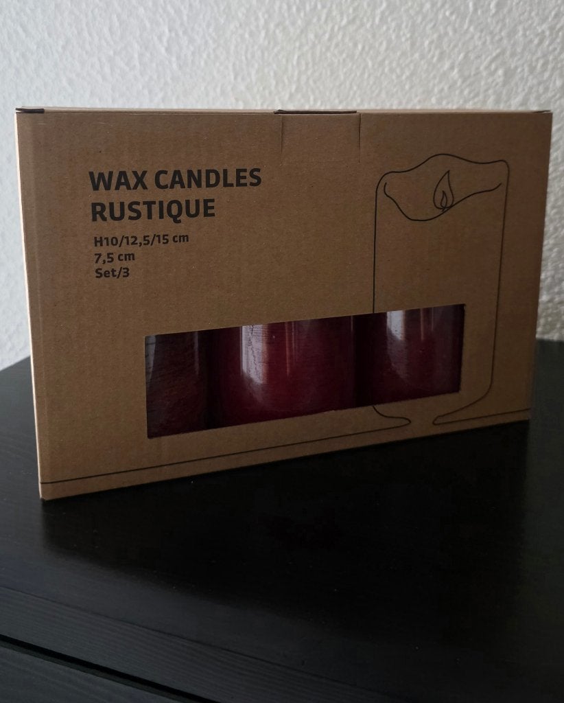 Set van 3 Rustieke LED Kaarsen - Crème en Rood, Huis en Inrichting, Ophalen of Verzenden, Nvt, Crème, Kaars