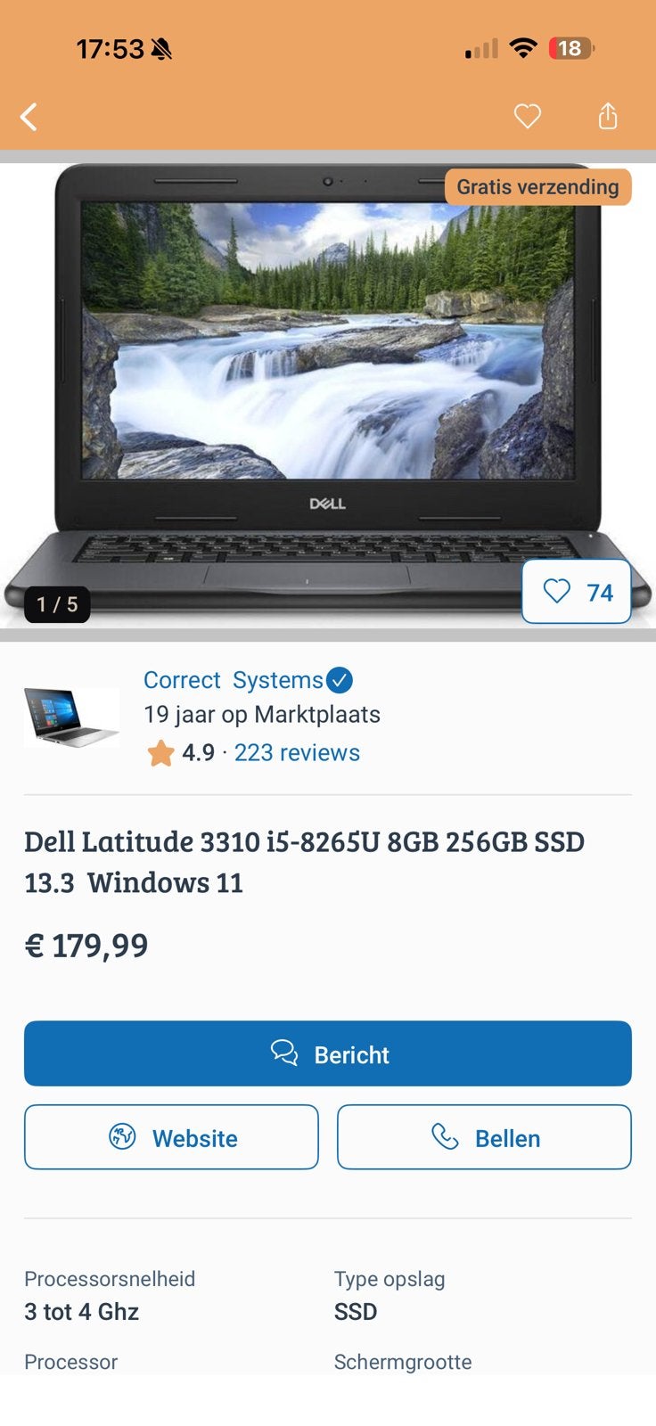 Perfecte Dell Latitude 3310/ Snelste Laptop/Windows11& hoes, Computers en Software, 2 tot 3 Ghz, 8 GB, Met touchscreen, Ophalen of Verzenden