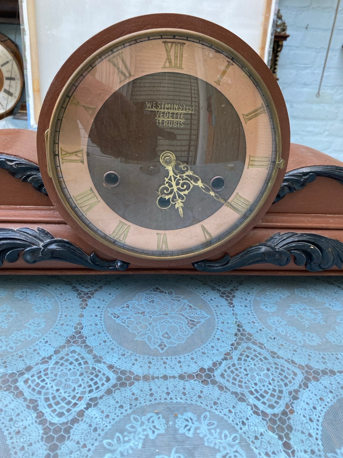 Antieke Westminster Vedette Pendule Klok, Antiek en Kunst, Antiek | Klokken, Ophalen of Verzenden