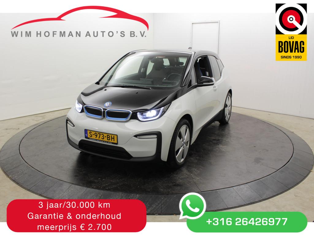 BMW i3 Exec. 120Ah 42Kwh Warmtepomp Camera Navi Stoelverw, Auto's, BMW, 4 stoelen, 43 €/maand, Wit, Grijs