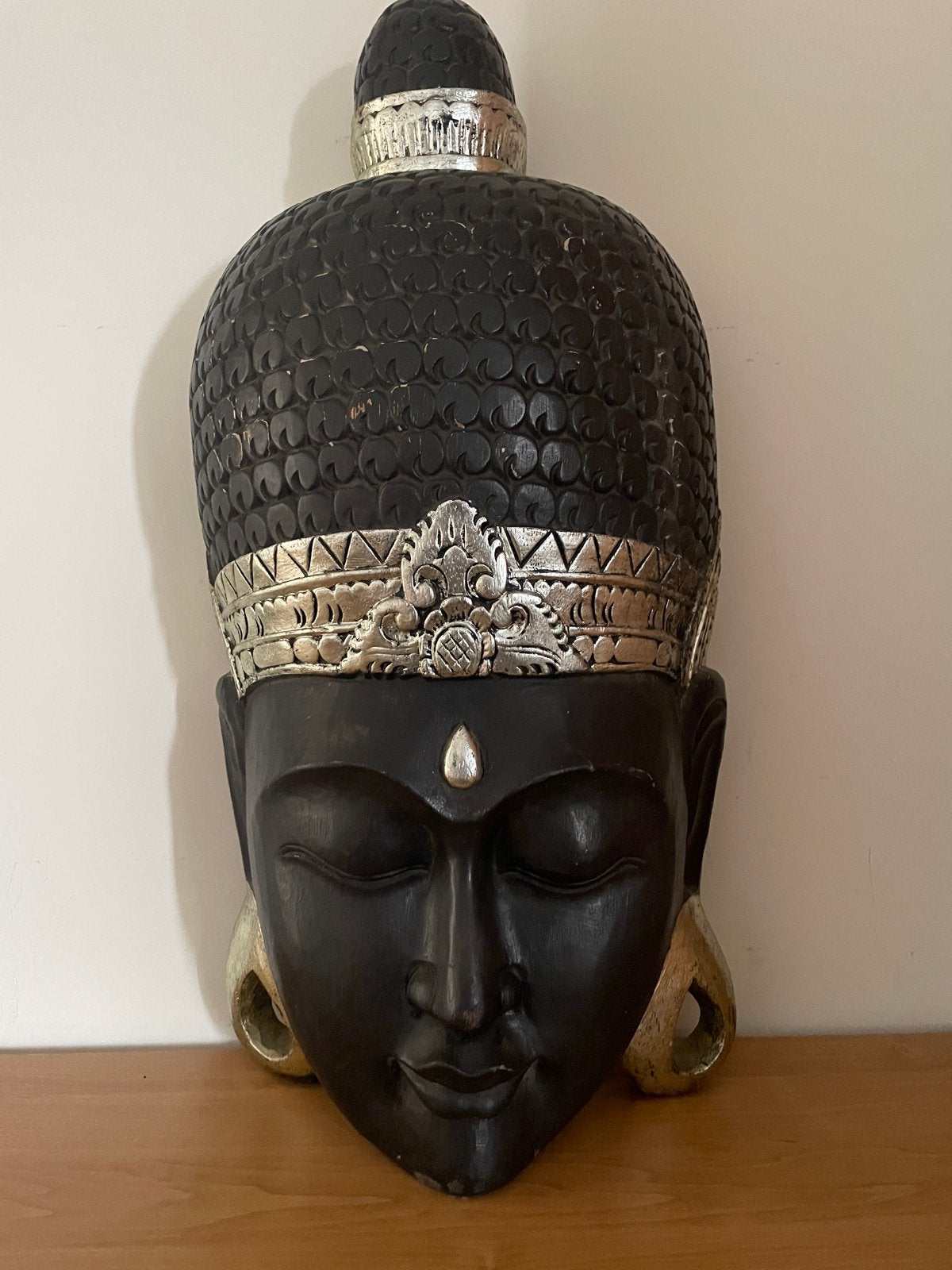 Decoratief Boeddha Masker - Houtsnijwerk Wanddecoratie, Ophalen, Masker, Handgemaakt, Hout