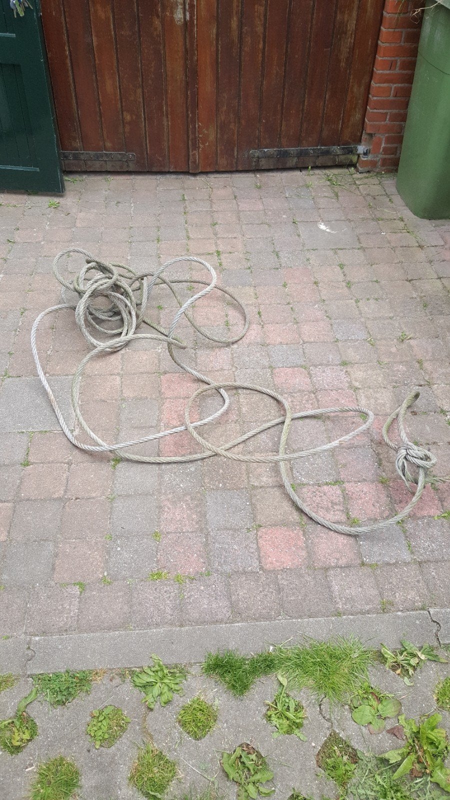 Staalkabel 17mm rvs 15m tokkelbaan hijskabel, Ophalen of Verzenden, Gebruikt, Stopcontact