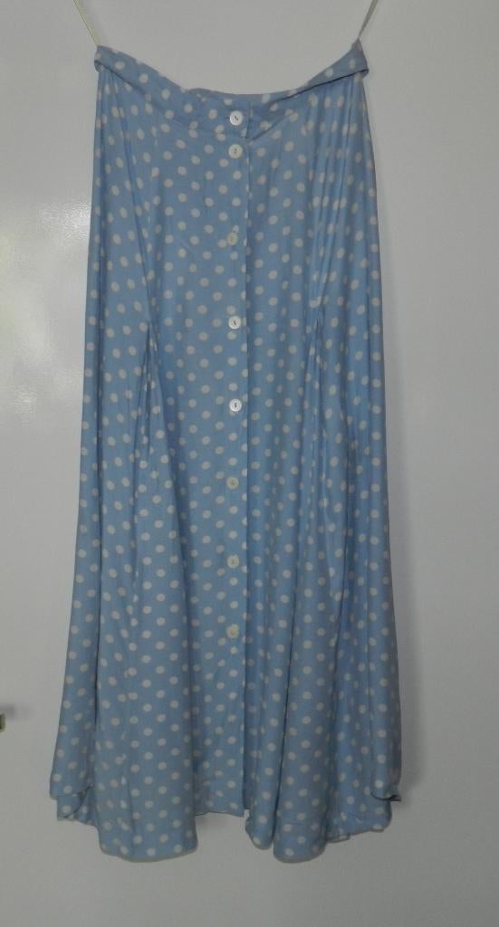 Esprit lichtblauwe rok met witte stippen. Maat 38. Polkadots, Kleding | Dames, Rokken, Maat 38/40 (M), Gedragen, Boven de knie