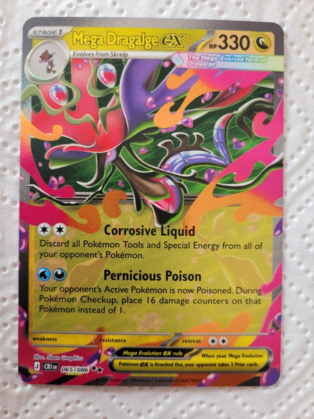 Mega Dragalge EX Pokémon Kaart Chaos Rising 065/086 Foil, Hobby en Vrije tijd, Verzamelkaartspellen | Pokémon, Zo goed als nieuw