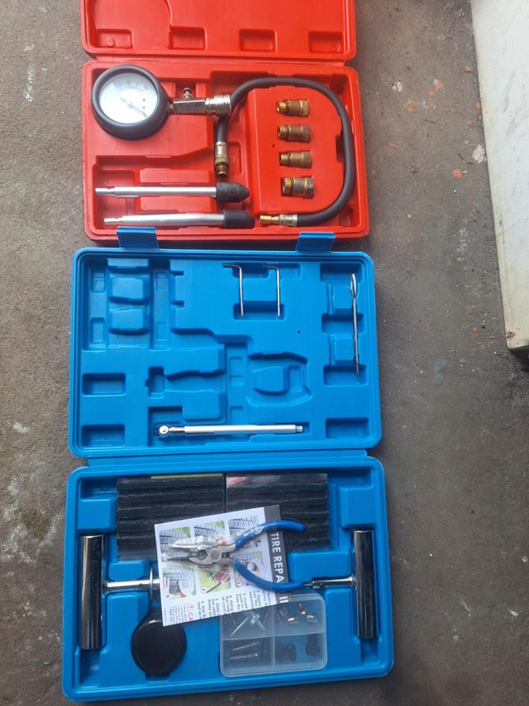 compressietester  en banden set, Auto diversen, Autogereedschap, Ophalen of Verzenden