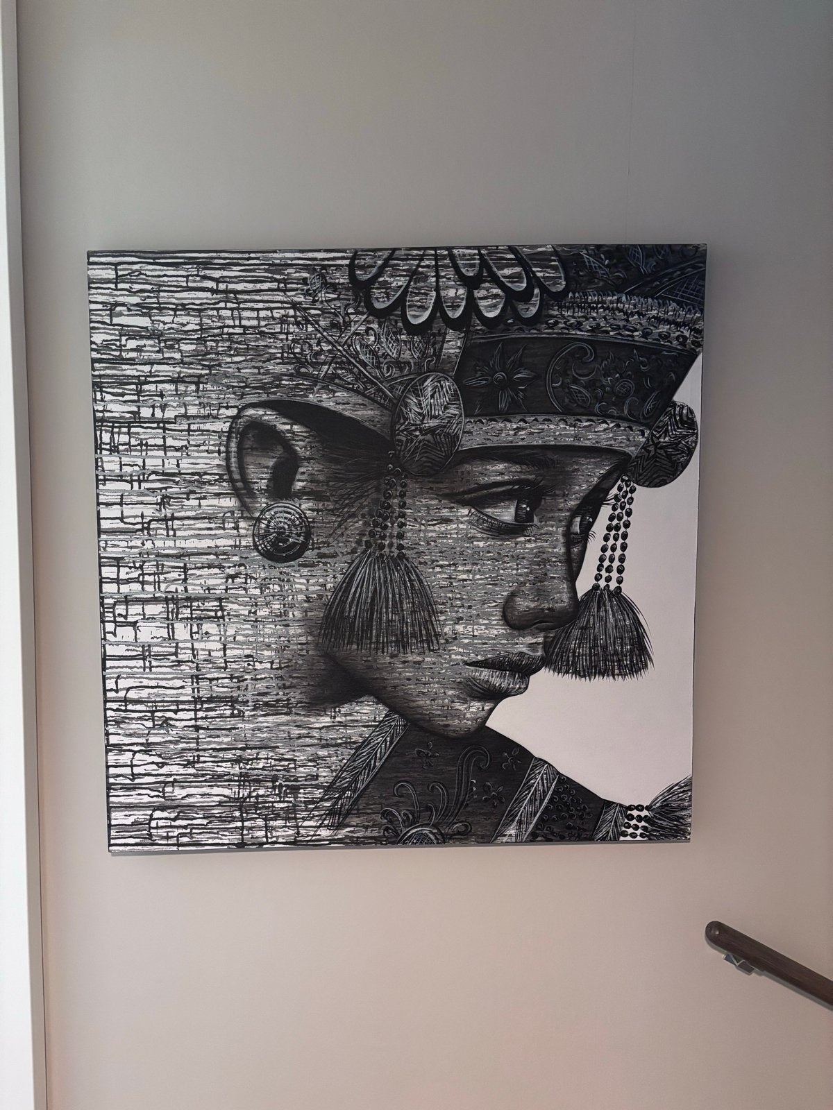 Handgemaakt schilderij Bali - Mustliving, Ophalen, Acrylverf, Met textuur, Portret