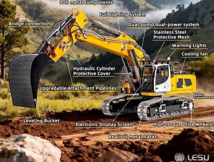 Liebherr R956 RTR  Lesu RC 1/14, Ophalen of Verzenden, Nieuw, Schaal 1:14, Auto offroad