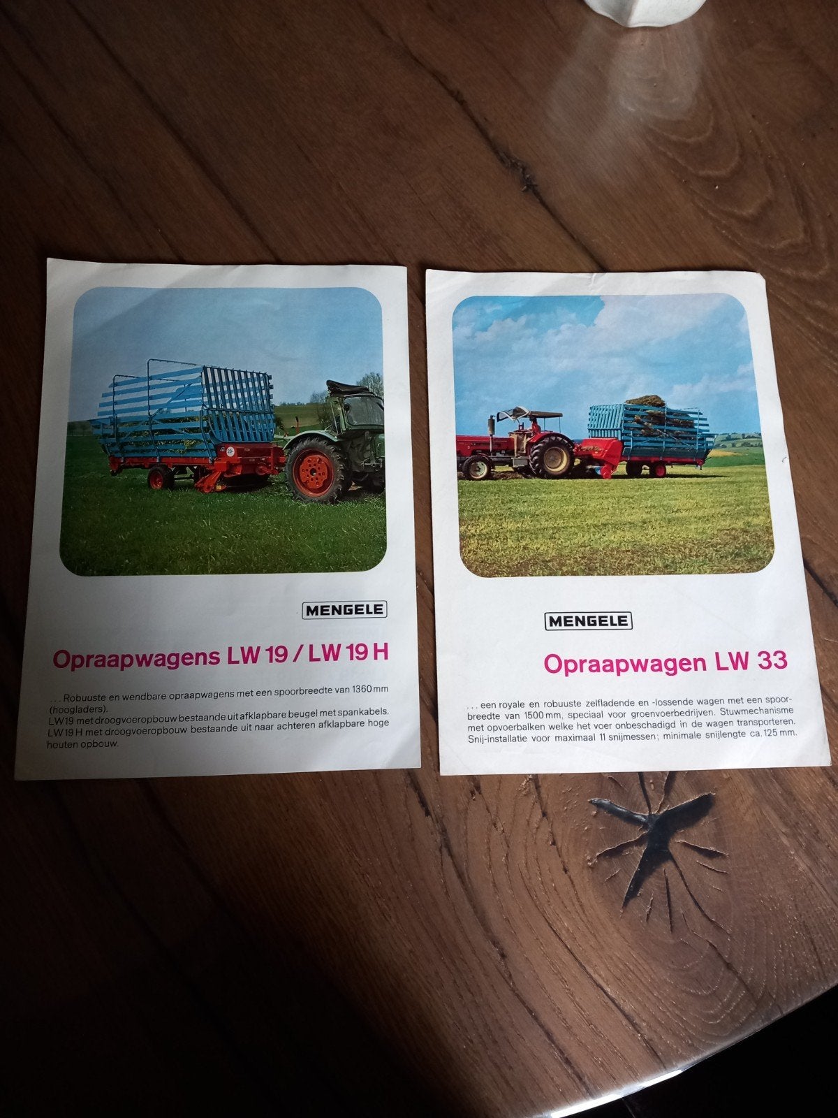 Mengele opraapwagen folders, Boeken, Catalogussen en Folders, Ophalen of Verzenden, Gelezen