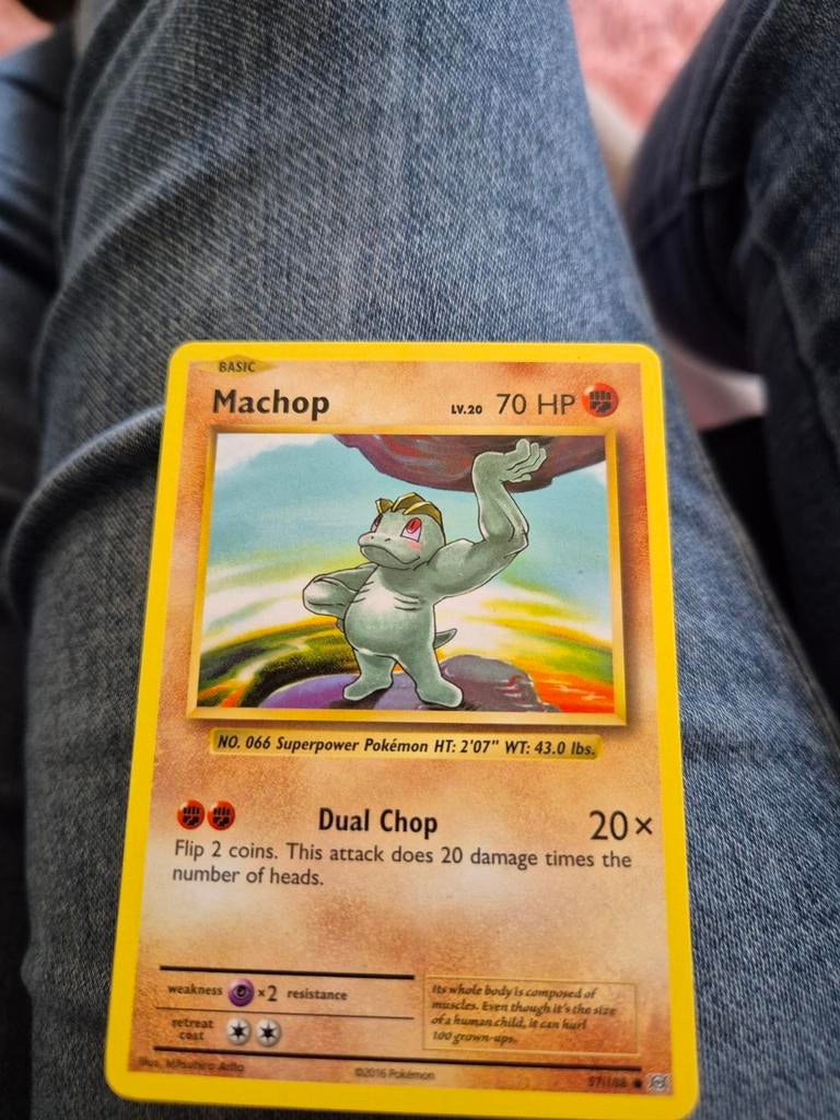 Machop Pokémon Kaart - Basis Set (1999), Ophalen of Verzenden, Gebruikt, Losse kaart