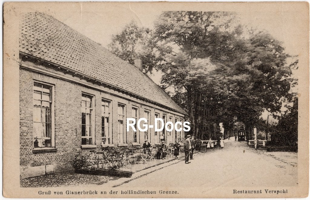 Ansichtkaart Briefkaart Restaurant Verspohl Glanerbrug 1921, Ophalen of Verzenden, 1920 tot 1940, Gelopen, Overijssel