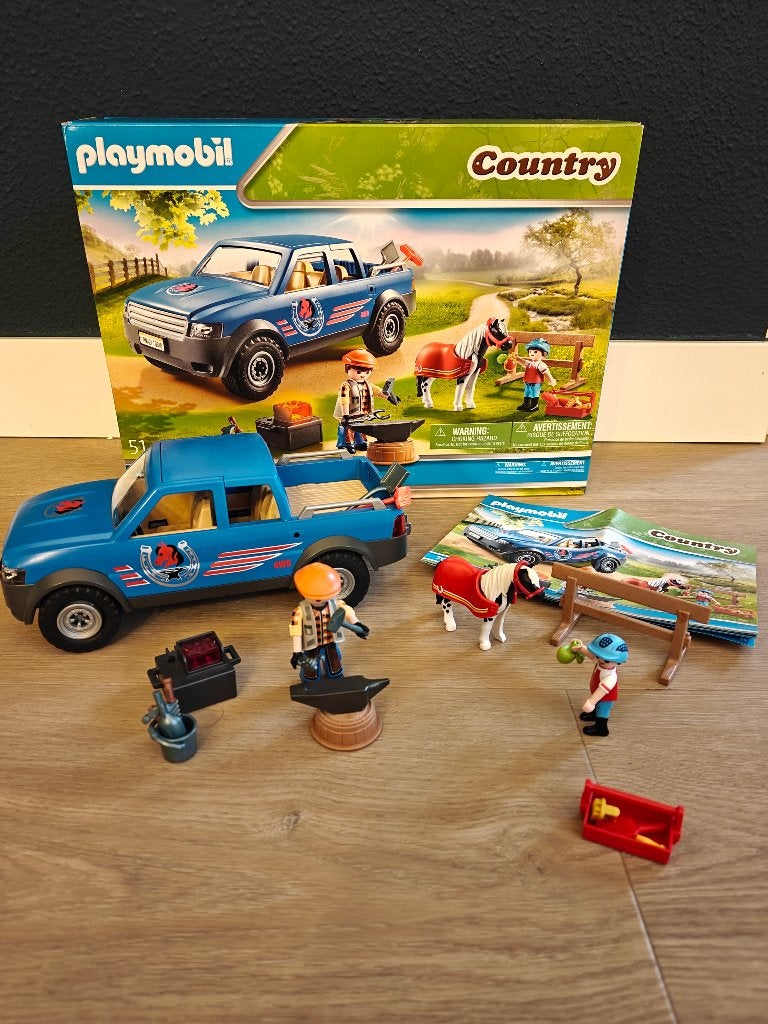 Playmobil Country Hoefsmid met pick-up truck (Set 70518), Ophalen, Complete set, Voertuig, Zo goed als nieuw
