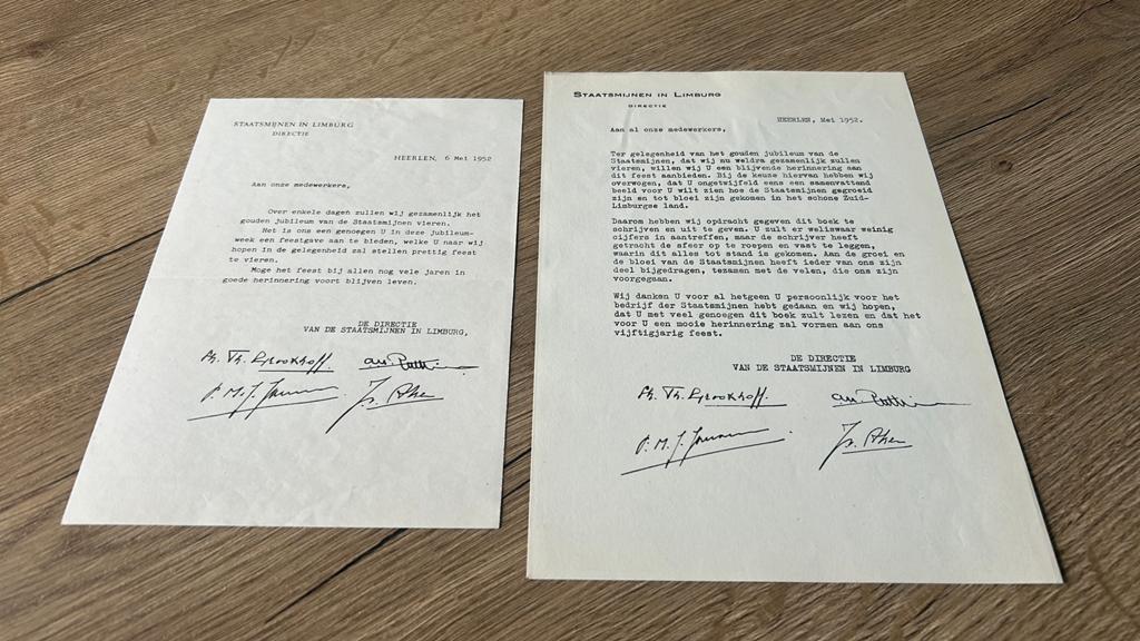 Brieven directie Staatsmijnen, Ophalen of Verzenden, Zo goed als nieuw