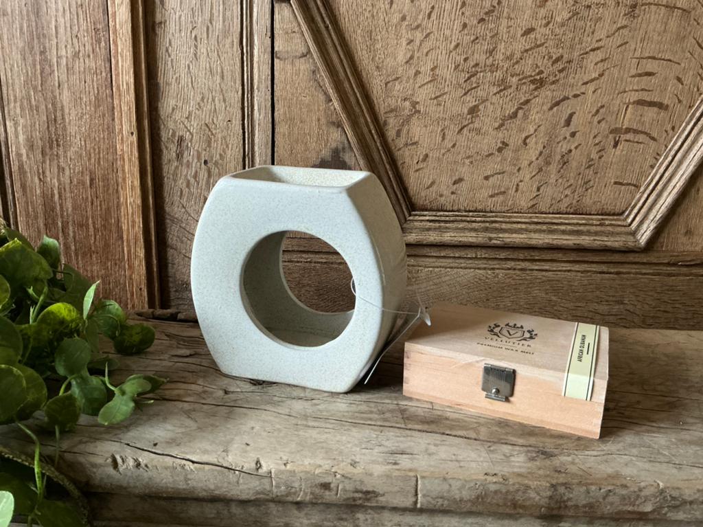 NIEUW organische geurbrander met kistje velutier wax melt, Ophalen of Verzenden, Nieuw