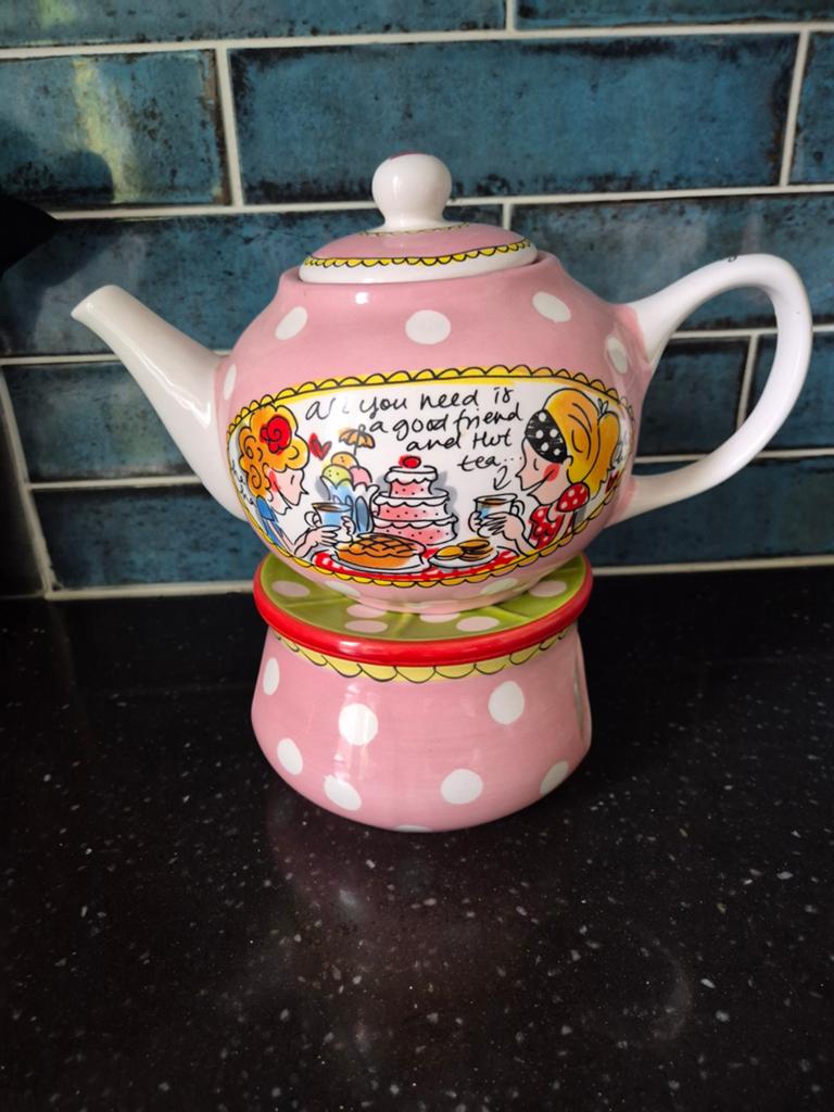 Theepot en theelichthouder van Blond Amsterdam, Huis en Inrichting, Keuken | Servies, Ophalen, Zo goed als nieuw, Aardewerk, Overige typen