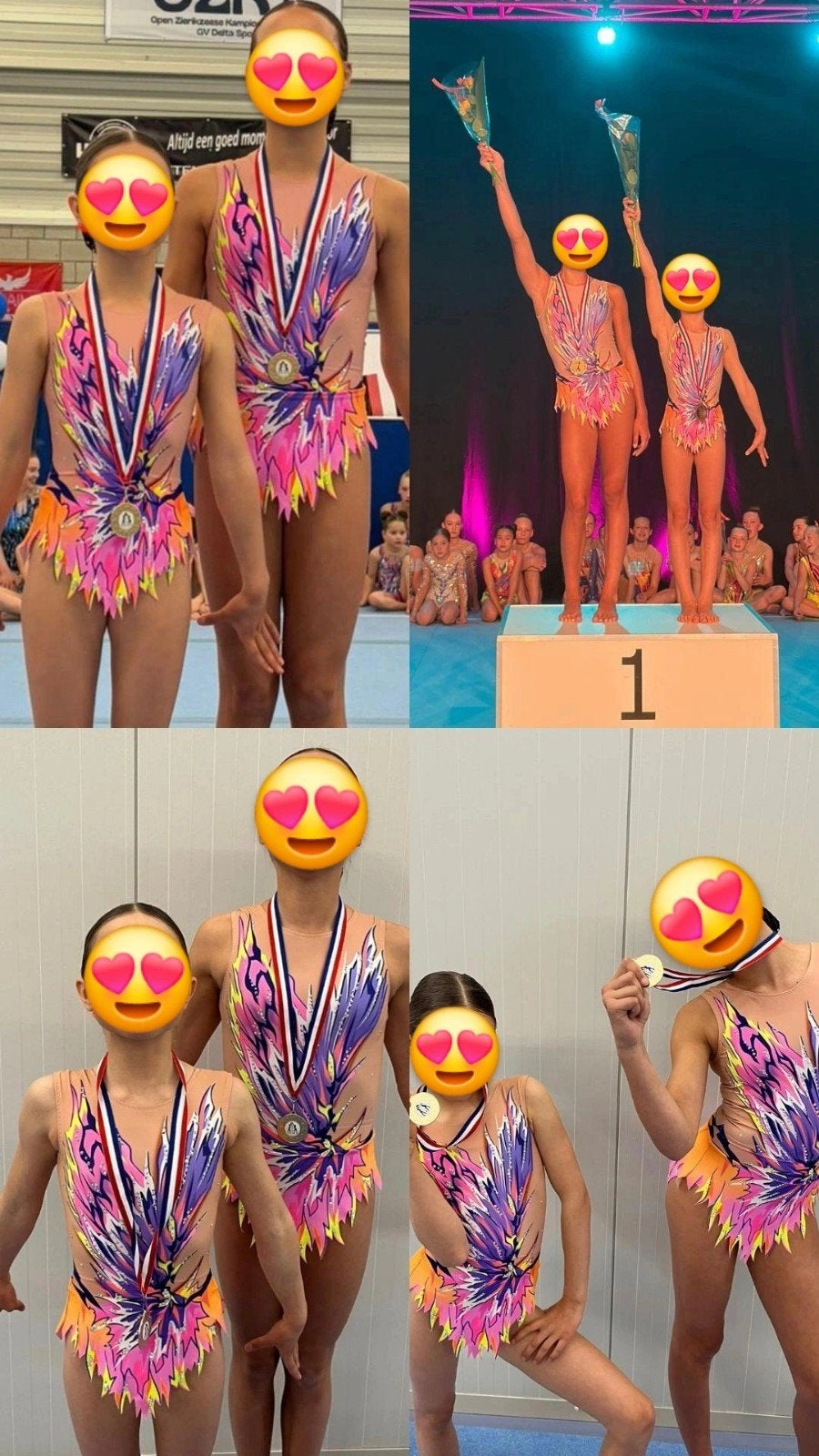 Fluor Duo Acropakjes van de sup 3 NL kampioenen, Kleding | Dames, Carnavalskleding en Feestkleding, Vinkova, Ophalen of Verzenden