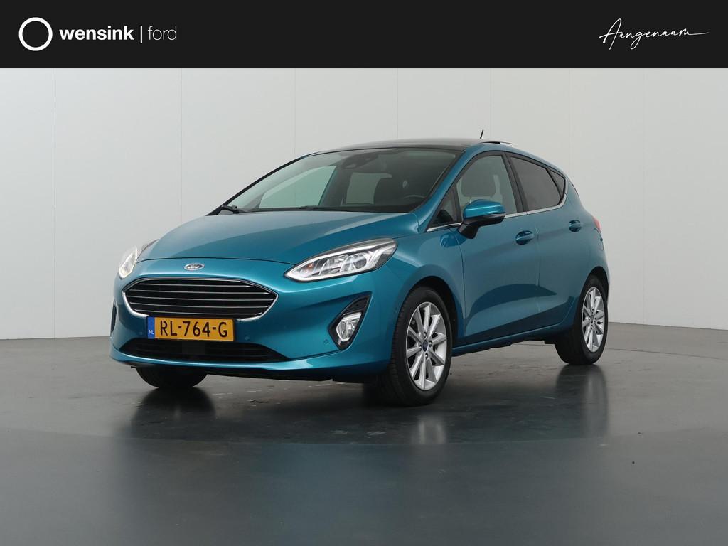 Ford Fiesta 1.0 EcoBoost Titanium | Panoramadak | Winterpack, Voorwielaandrijving, Gebruikt, Blauw, Origineel Nederlands