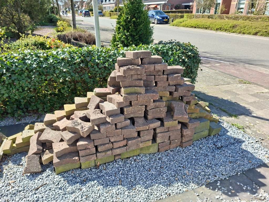 GRATIS H-blokken klinkers bestrating, Tuin en Terras, Tegels en Klinkers, Ophalen, Klinkers, Gebruikt, Klinkers