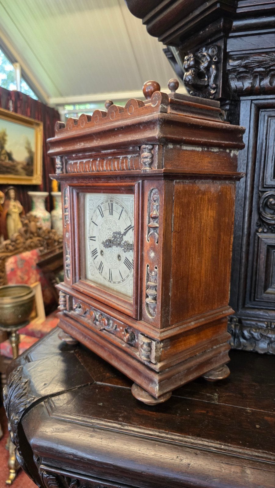 Grote antieke tafel klok, Antiek en Kunst, Ophalen