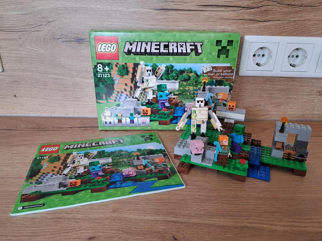 Lego 21123 Minecraft The Iron Golem (compleet), Gebruikt, Minecraft, Lego, Ophalen of Verzenden