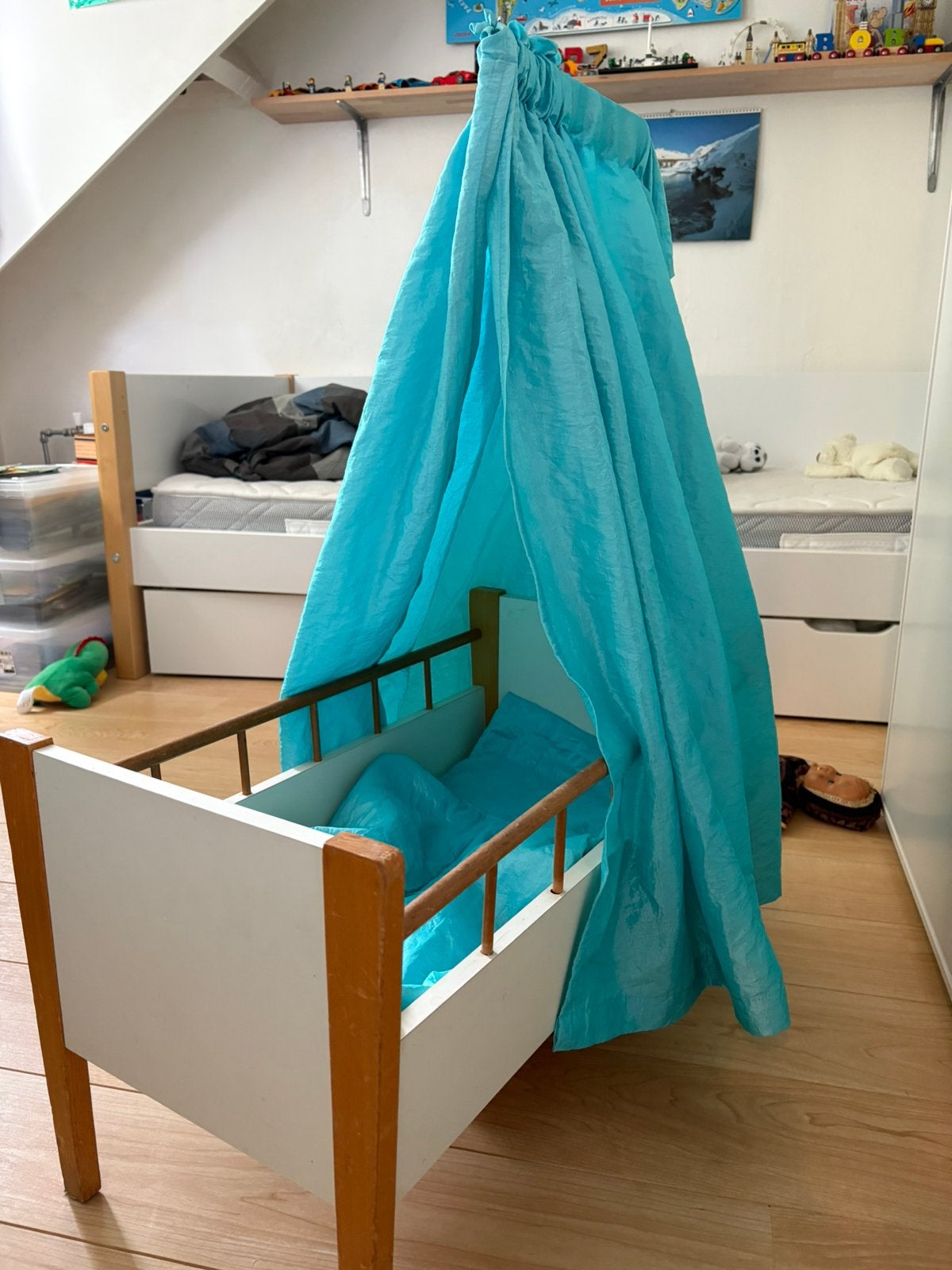 Houten poppenbed, Ophalen of Verzenden, Gebruikt, Babypop