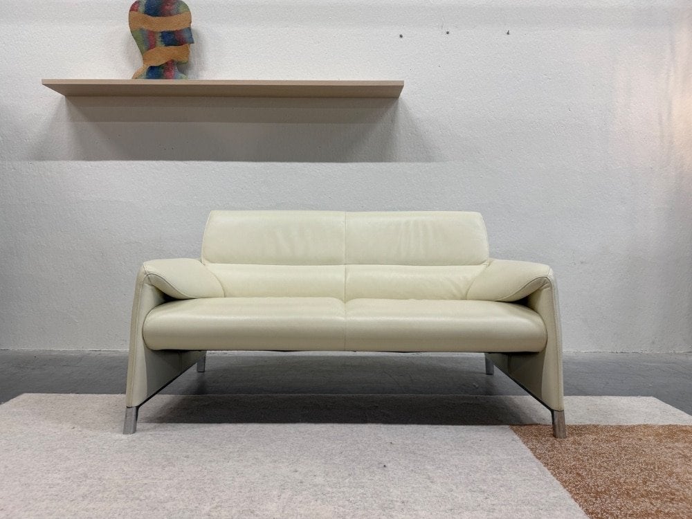 Als nieuw Leolux Felizia 2 Zits Bank Egret Leer 170, Leolux, Info@leolux.nl, 150 tot 200 cm, Tweepersoons