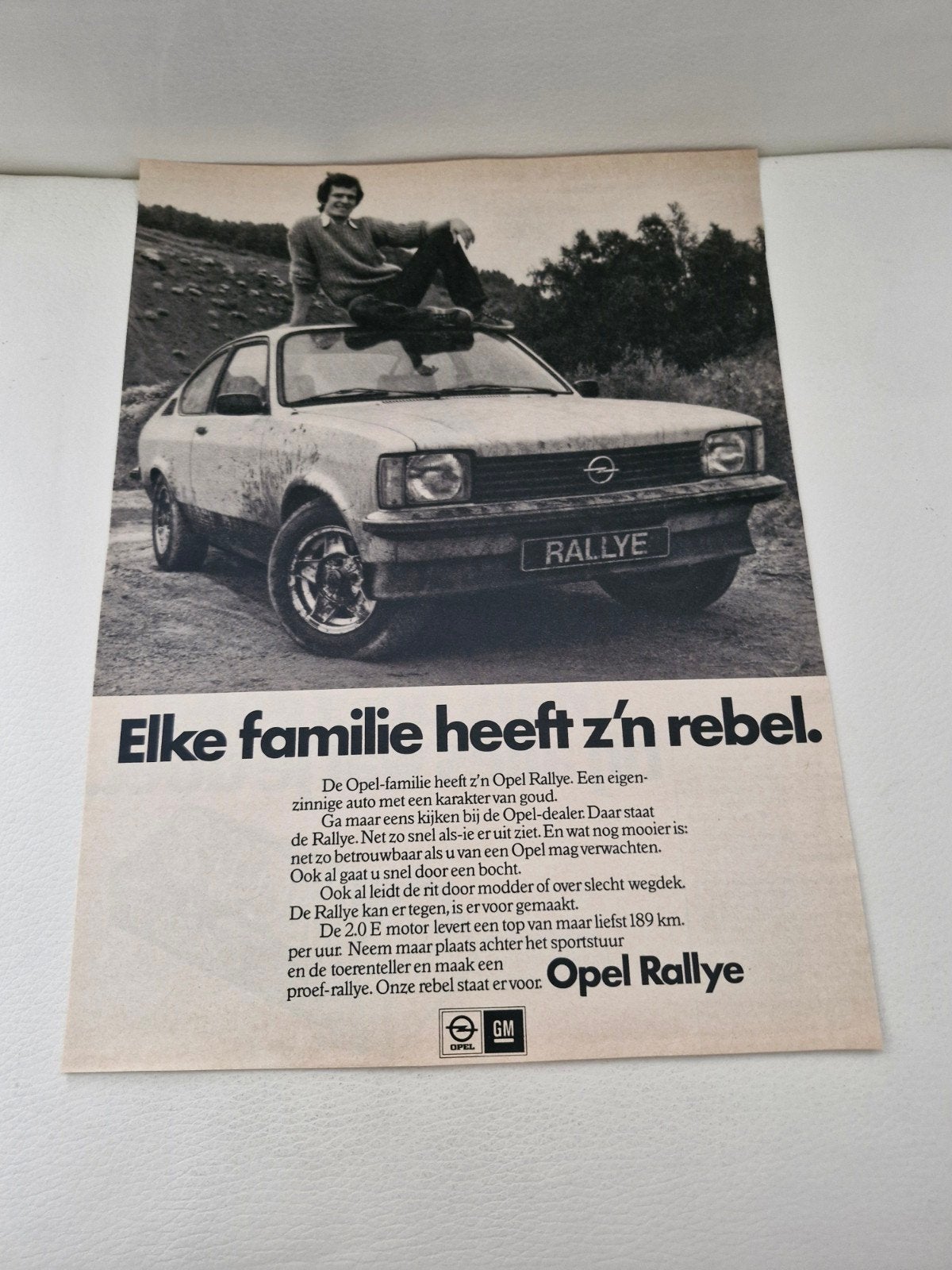 Vintage Opel Rallye Advertentie -Elke familie heeft z'n reb, Ophalen of Verzenden, Gelezen, Opel