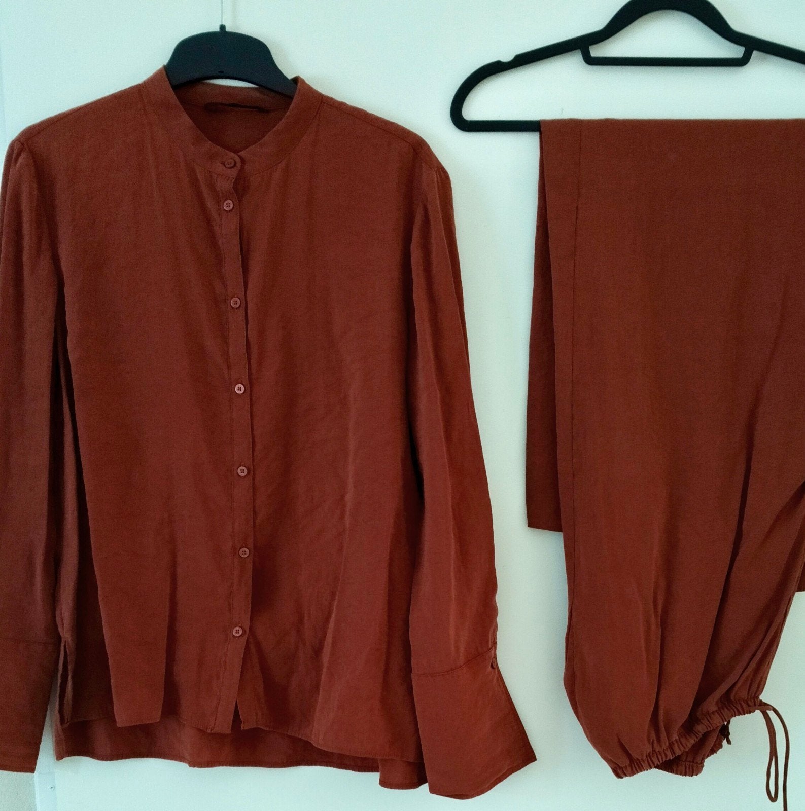 ZARA, 2-delig pak, roestbruin, S/M, Kleding | Dames, Zara, Ophalen of Verzenden, Zo goed als nieuw