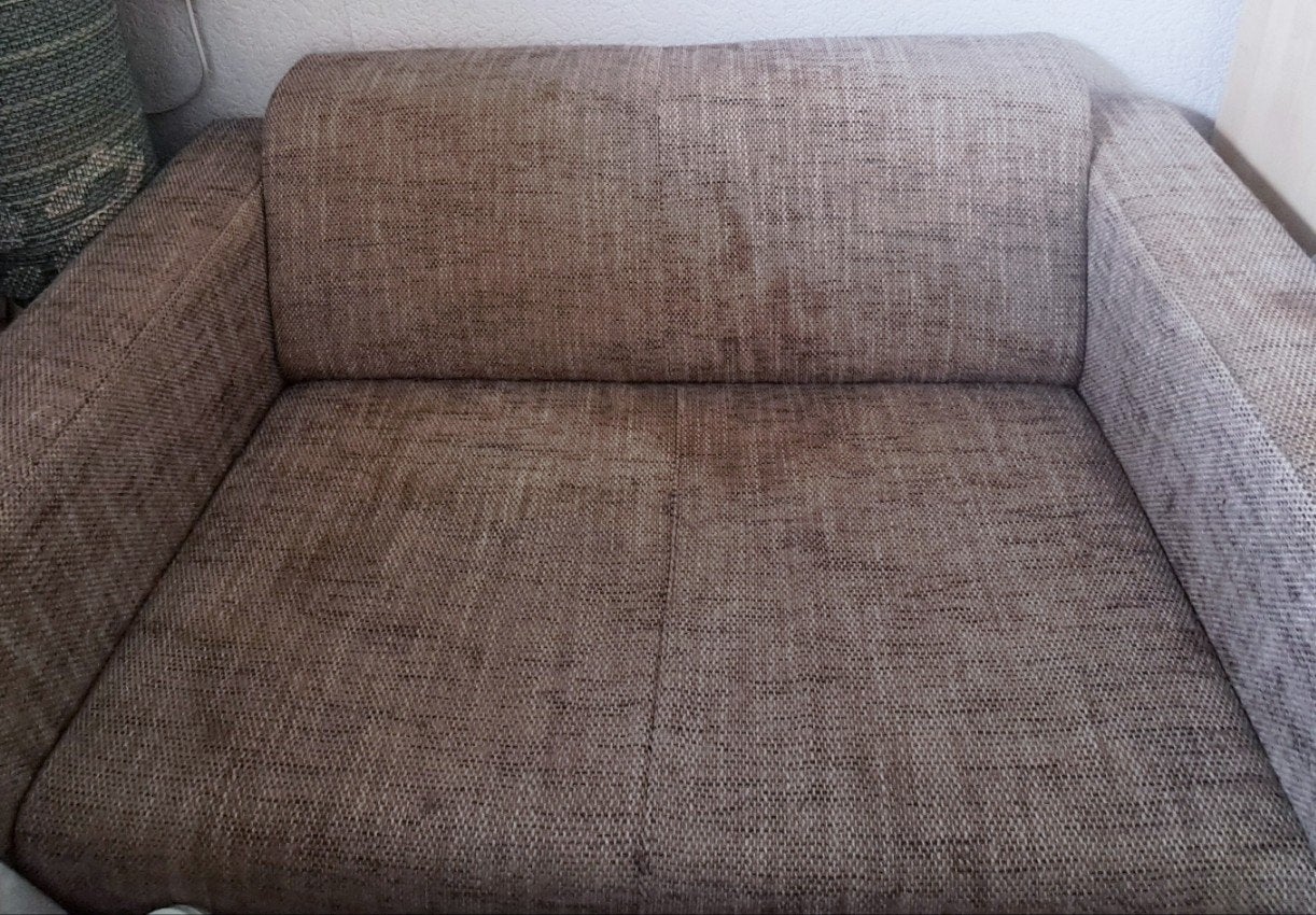 laatste prijs- comfortabele leren 2-zitsbank., Ophalen, Gebruikt, 125 cm of meer, Stof