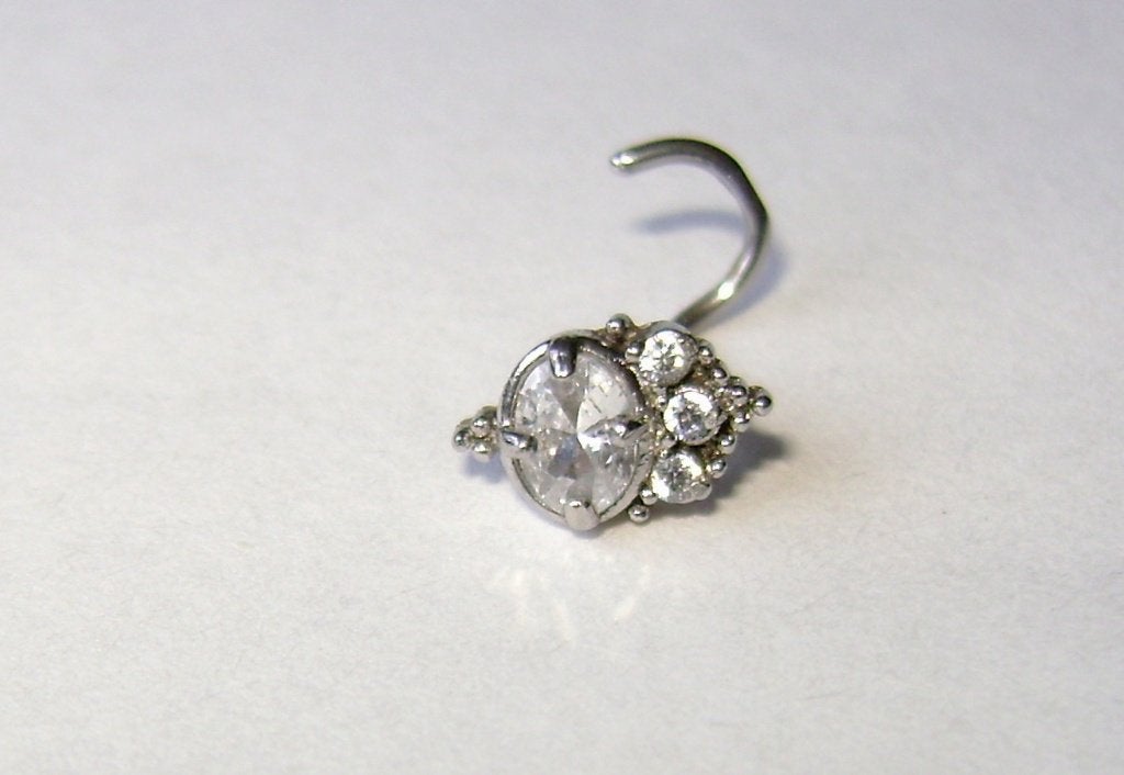 neusring stud crystals tribal belly-dance gothic EFF punk, Sieraden, Tassen en Uiterlijk, Piercings, Verzenden, Nieuw, Staal, Neuspiercing