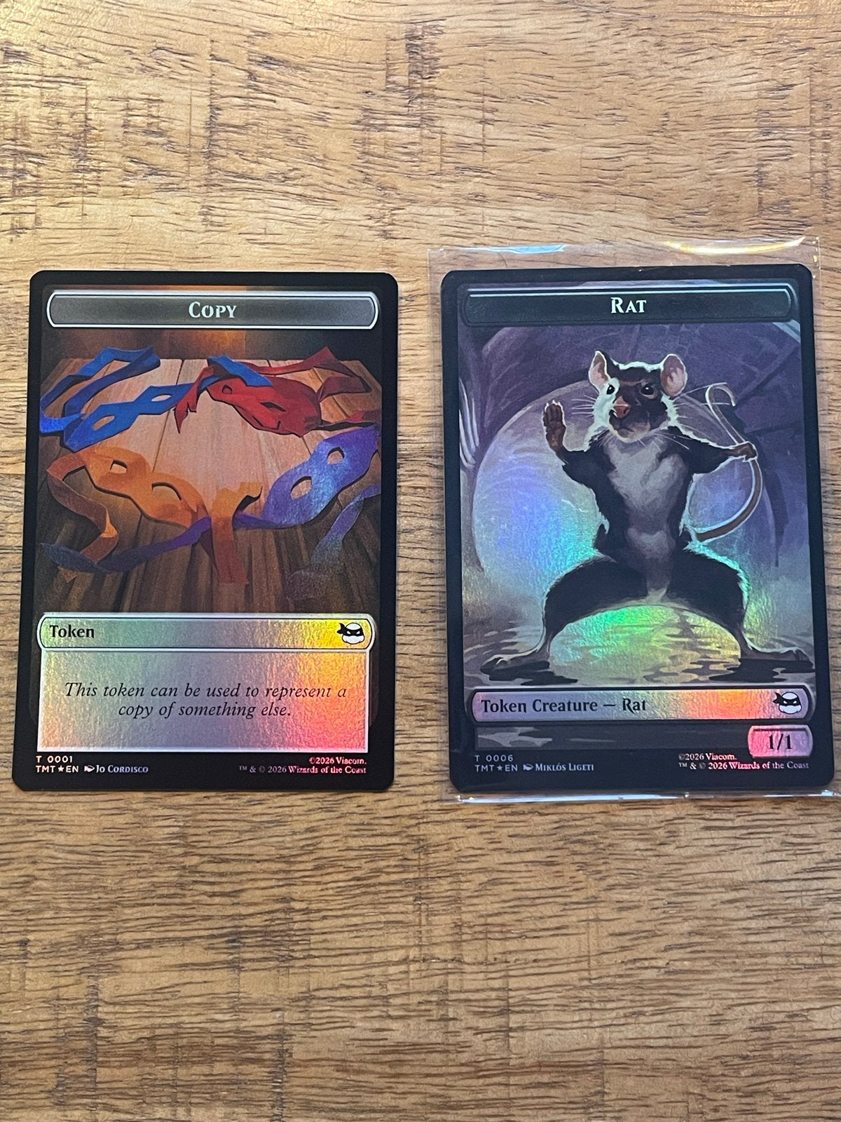 MTG Foil Token Rat/Copy, Ophalen of Verzenden, Zo goed als nieuw, Losse kaart, Foil