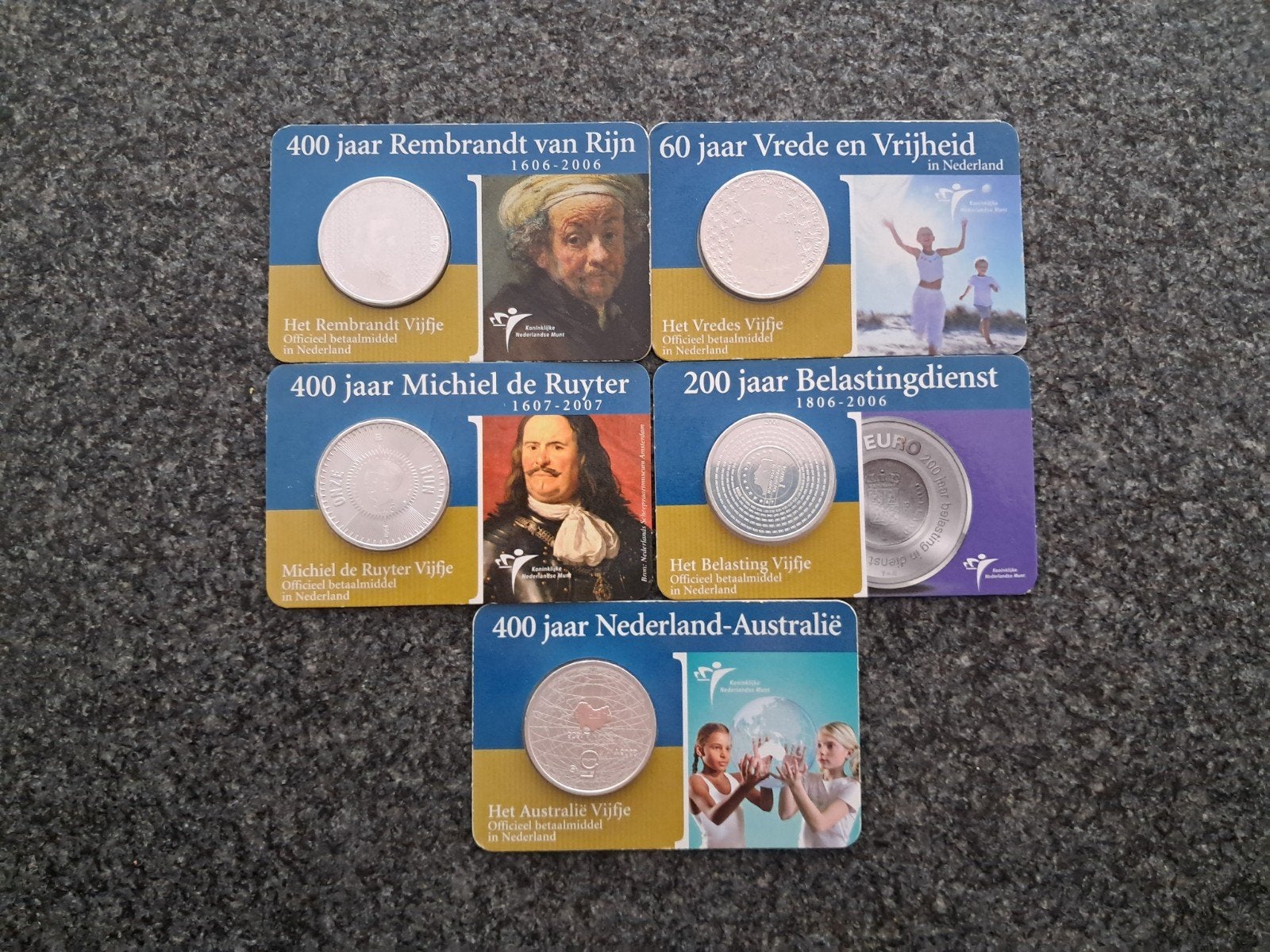 Zilveren herdenkingsmunten 5 euro, Ophalen, Setje, Koningin Beatrix, Zilver