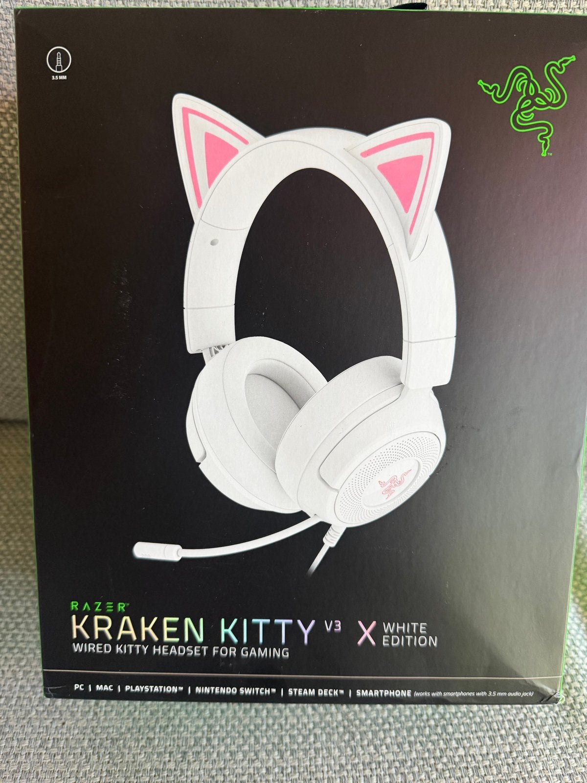 Razer Kraken Kitty V3 X White Edition Gaming Headset, Audio, Tv en Foto, Koptelefoons, Gaming, Onbekend, Nieuw, Ophalen of Verzenden