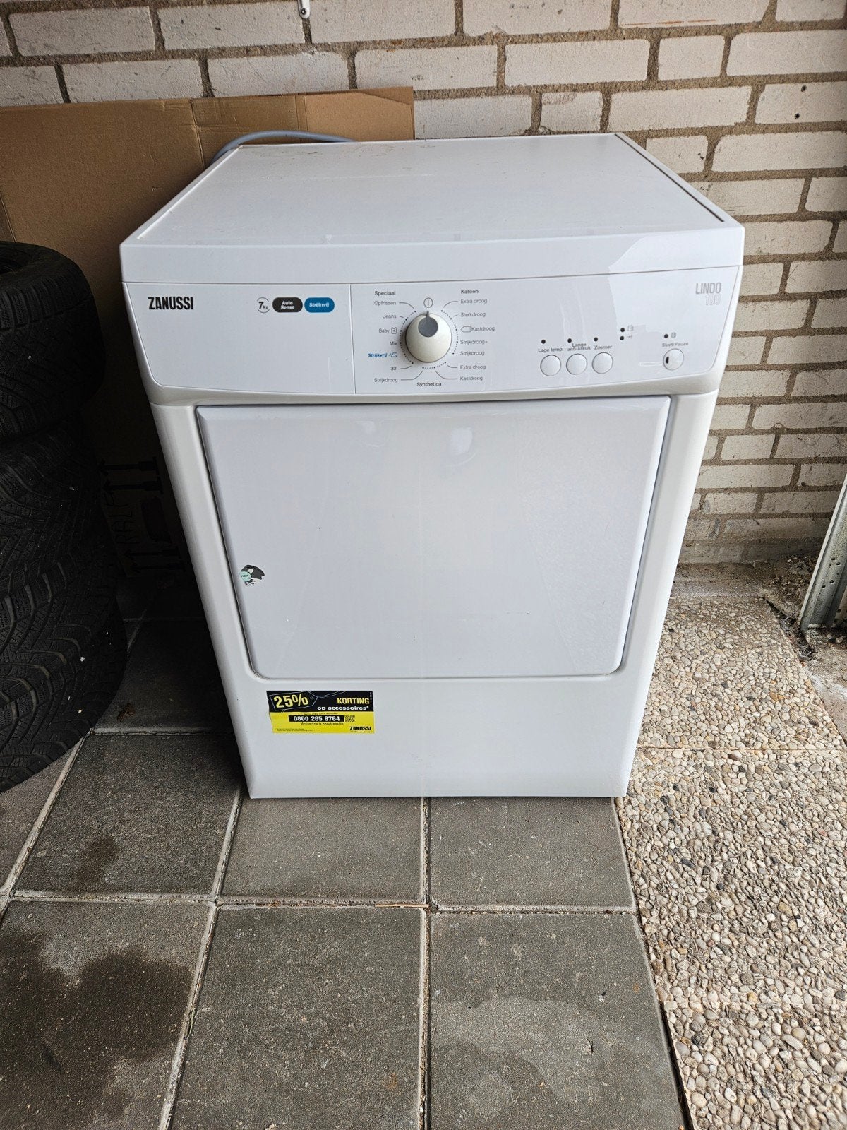 Zanussi Lindo 100 wasdroger, Witgoed en Apparatuur, Wasdrogers, Ophalen, 6 tot 8 kg, Minder dan 85 cm, Luchtafvoer