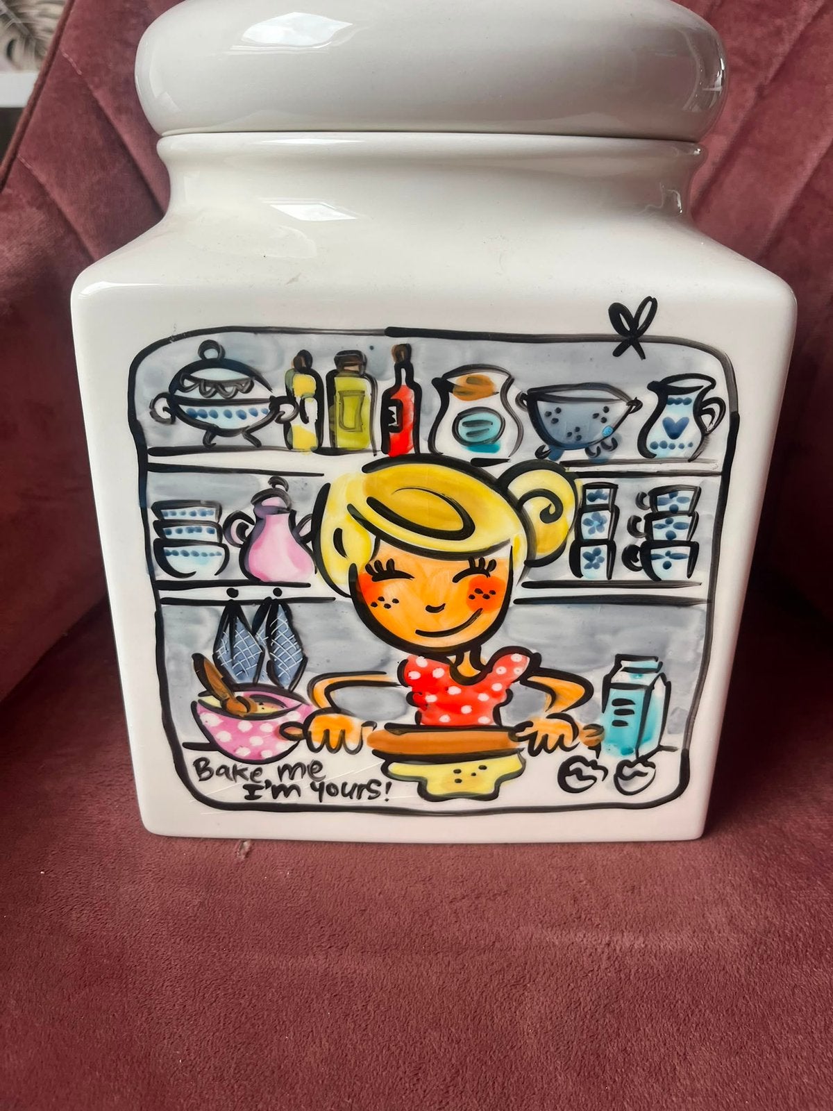 Blond amsterdam LE handwerk cookiejar, Ophalen of Verzenden, Zo goed als nieuw, Aardewerk, Overige typen