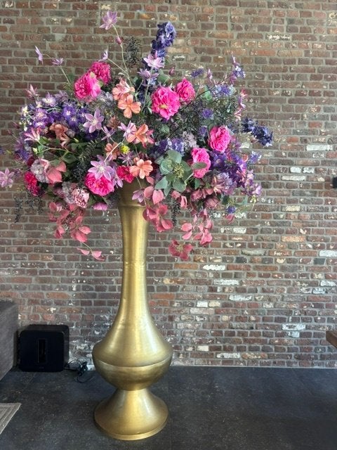 Grote vaas met kunstbloemen, Ophalen, Overige kleuren, Zo goed als nieuw, Geschikt voor droogbloemen