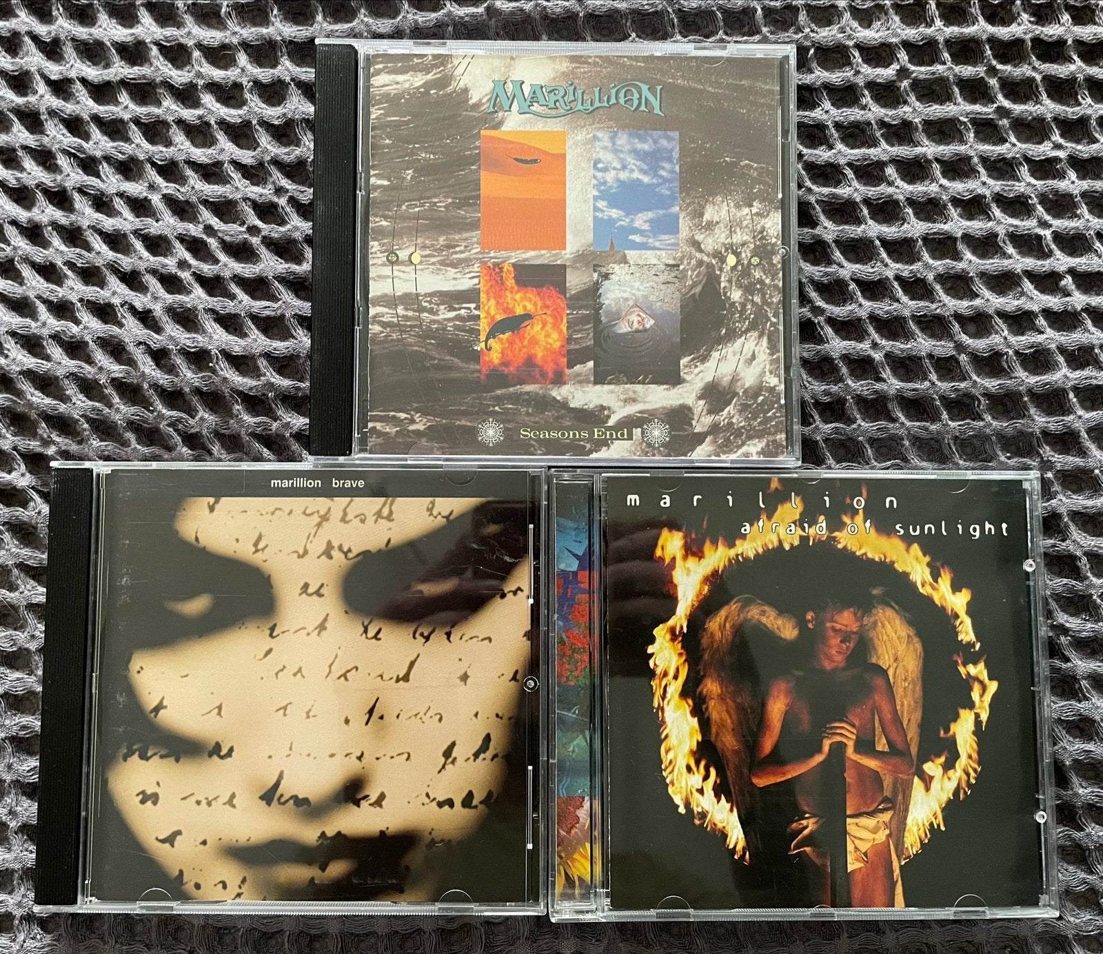 Marillion CD's: Seasons End, Brave, Afraid of Sunlight, Rock, Gebruikt, Ophalen of Verzenden, Inclusief boekje
