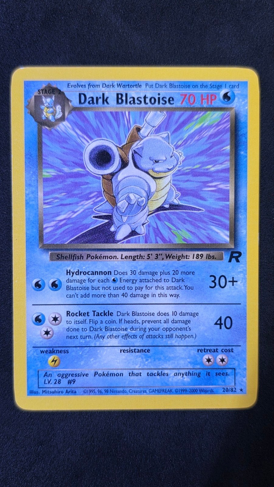 Dark Blastoise 20/82 - Pokémon Kaart (Team Rocket), Ophalen of Verzenden, Gebruikt, Losse kaart