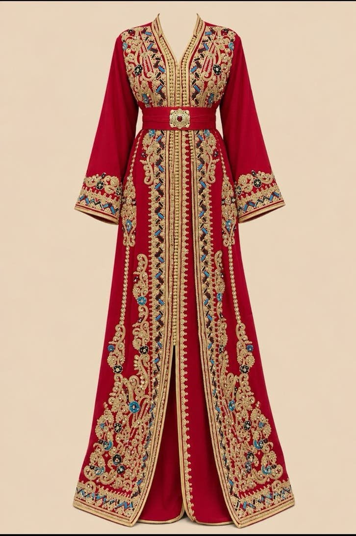 Rode marokkaanse takshita - maat s/m - nieuw  nooit gedragen, Kleding | Dames, Maat 38/40 (M), Overige typen, Ophalen of Verzenden