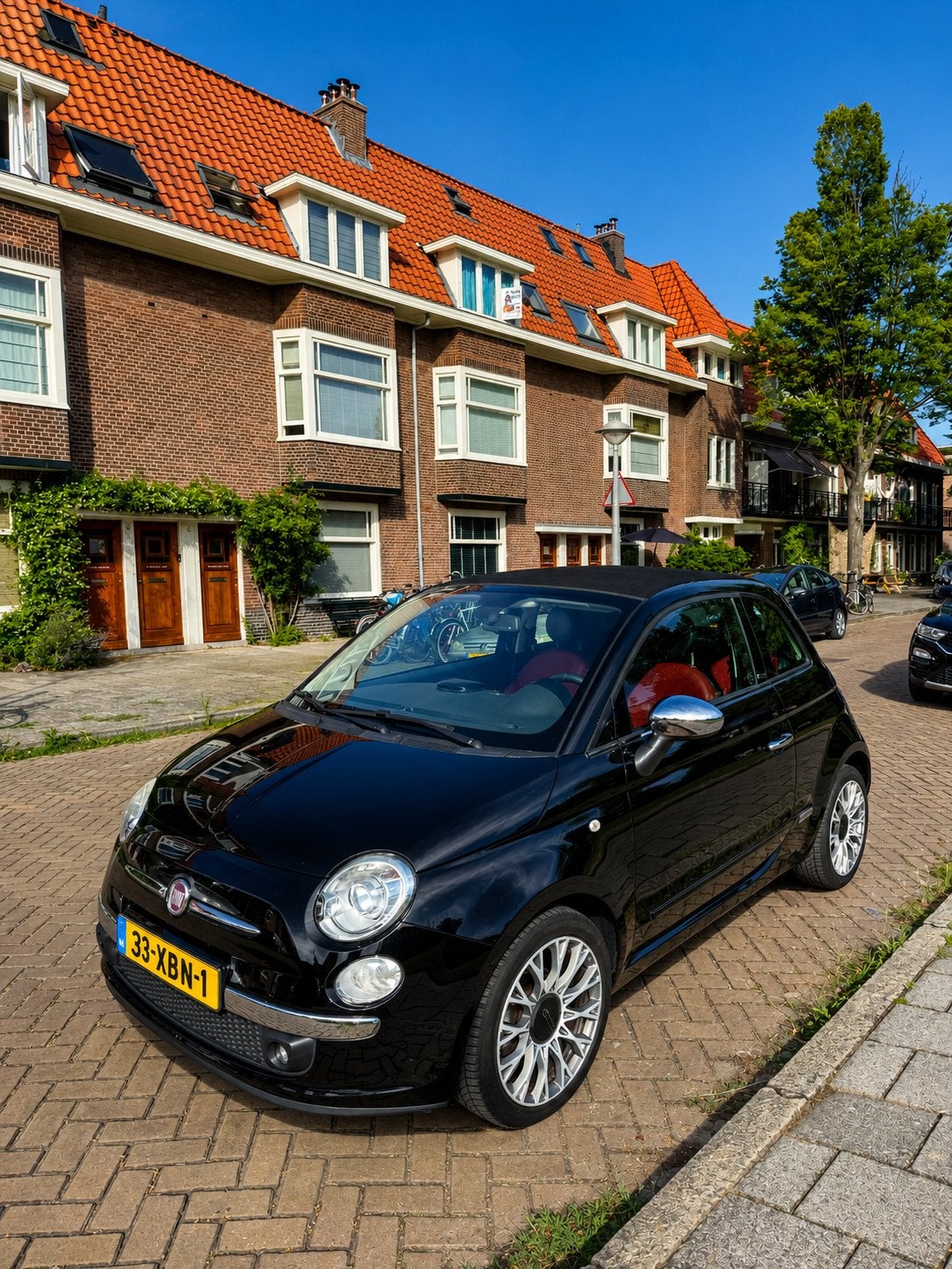 Fiat 500 Cabrio Automaat | Nieuw cabriodak + automaat | leer, Auto's, 4 cilinders, Zwart, Overige kleuren, Particulier
