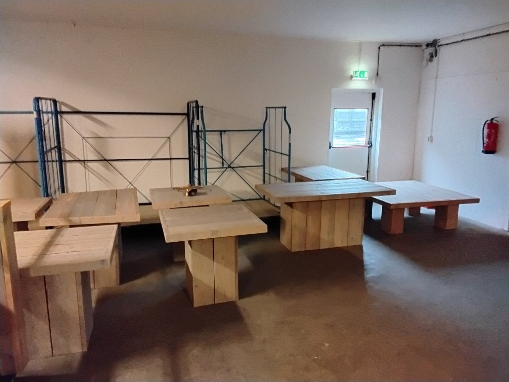 Diverse tafels en banken, steigerhout. Second Life Wolvega!, Tuin en Terras, Ophalen, Gebruikt, Steigerhout, Bank