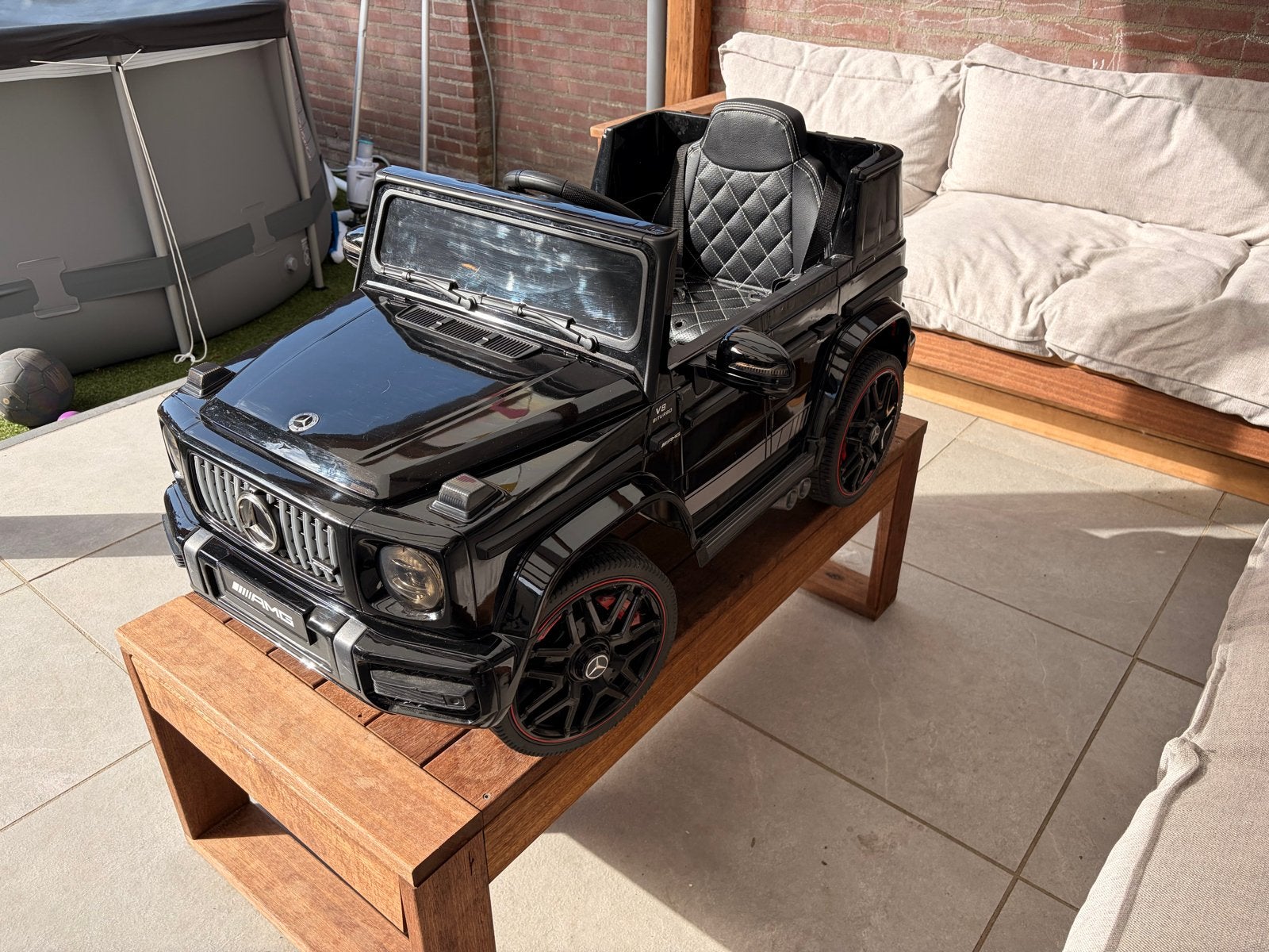 Mercedes G63 AMG Zwart 12V Kinderauto - Elektrisch, Kinderen en Baby's, Ophalen, Zo goed als nieuw, Afstandsbediening