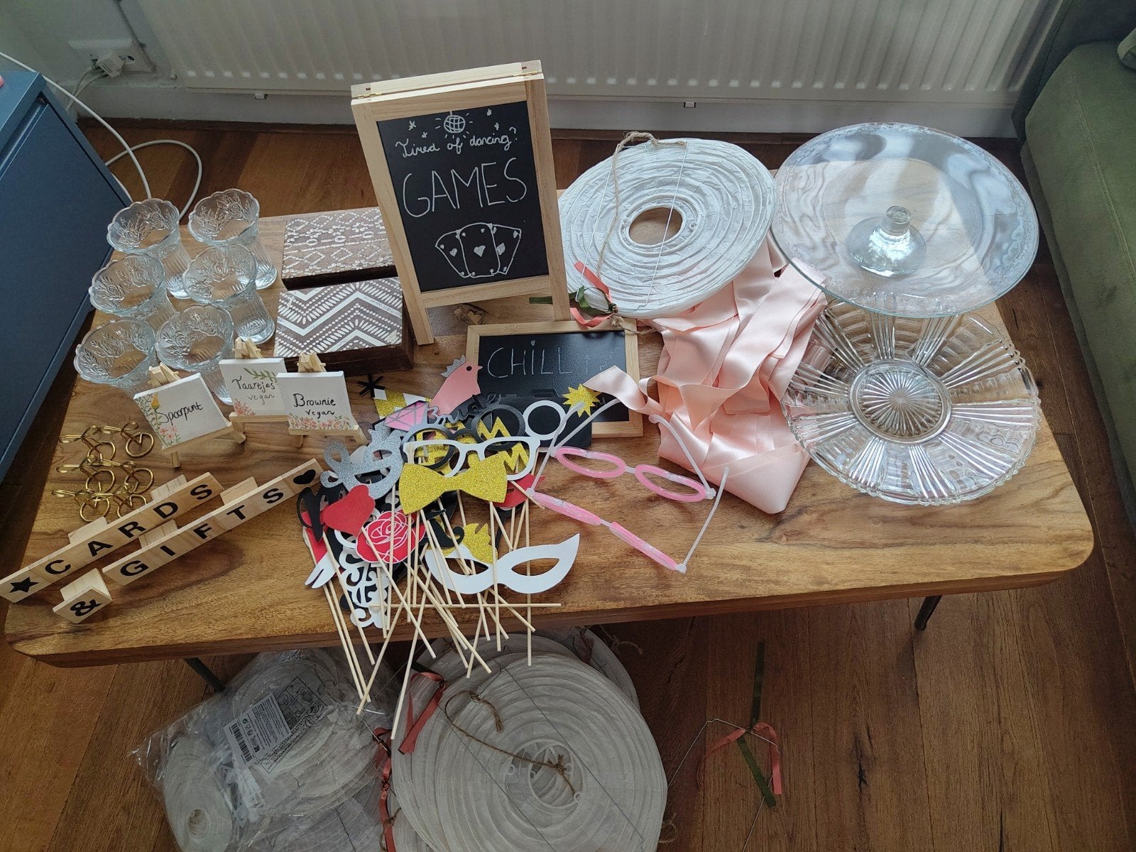 Trouwen decoratie, schalen en servetten, Ophalen, Nieuw, Versiering, Geboorte of Huwelijk