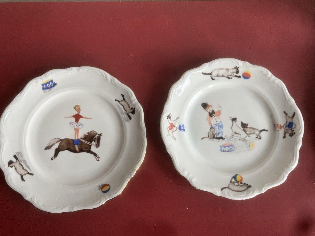 Twee "Circus" ontbijtbordjes van Warbryzch - made in Poland, Ophalen of Verzenden, Zo goed als nieuw, Bord(en), Overige stijlen