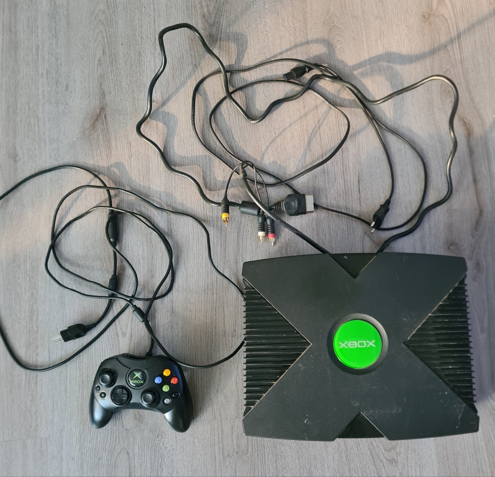 originele xbox met controller en kabels., Spelcomputers en Games, Spelcomputers | Xbox Original, Ophalen of Verzenden, Gebruikt