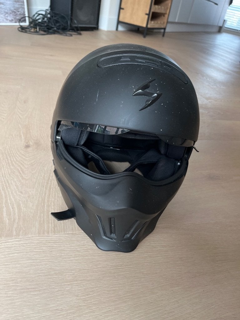 Scorpion EXO-Combat Motorhelm - Mat Zwart - Maat M, Overige merken, M, Heren, Ophalen of Verzenden