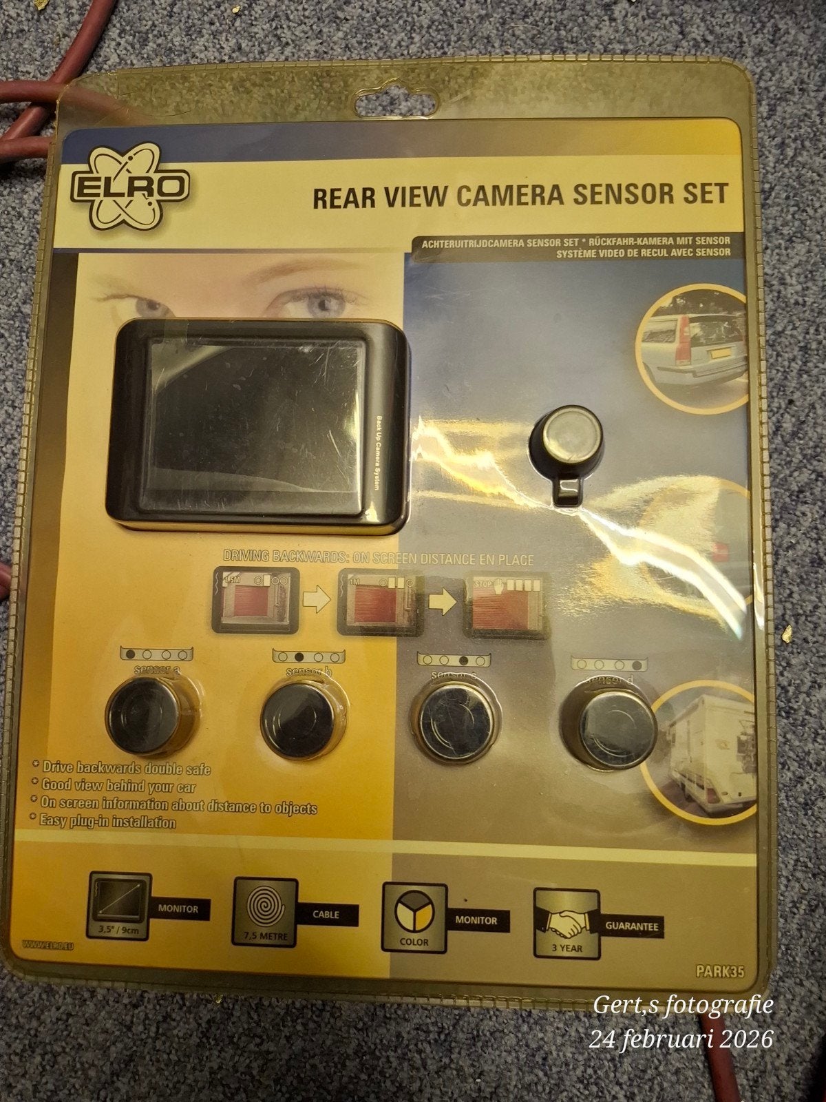 Achteruitrij camera net 4 afstands sensoren auto of camper, Ophalen of Verzenden