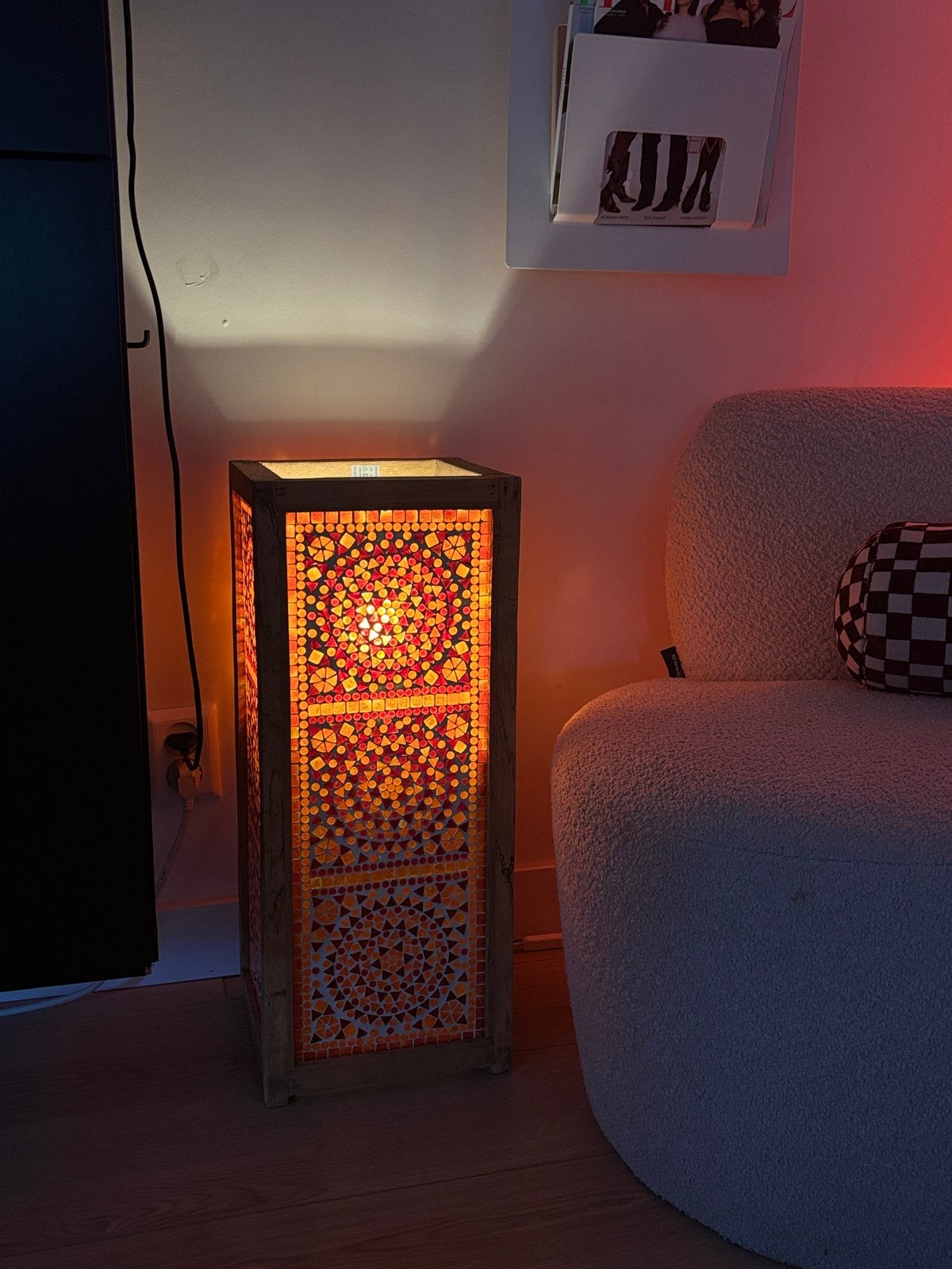 Unieke mozaïek vloerlamp - Oosterse sfeer, Huis en Inrichting, Lampen | Vloerlampen, 100 tot 150 cm, E27 (groot), Ophalen of Verzenden