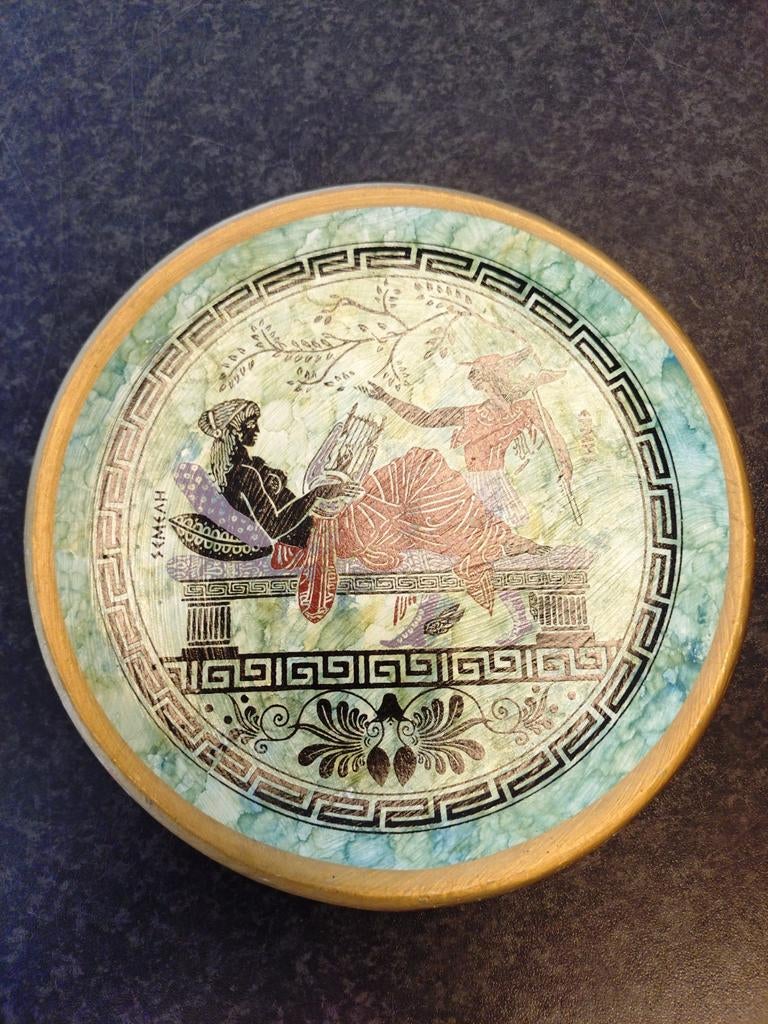 Decoratieve Griekse Schaal met Mythologische Scène, Ophalen of Verzenden